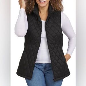 Lands' End Black Quilted Puffer Vest